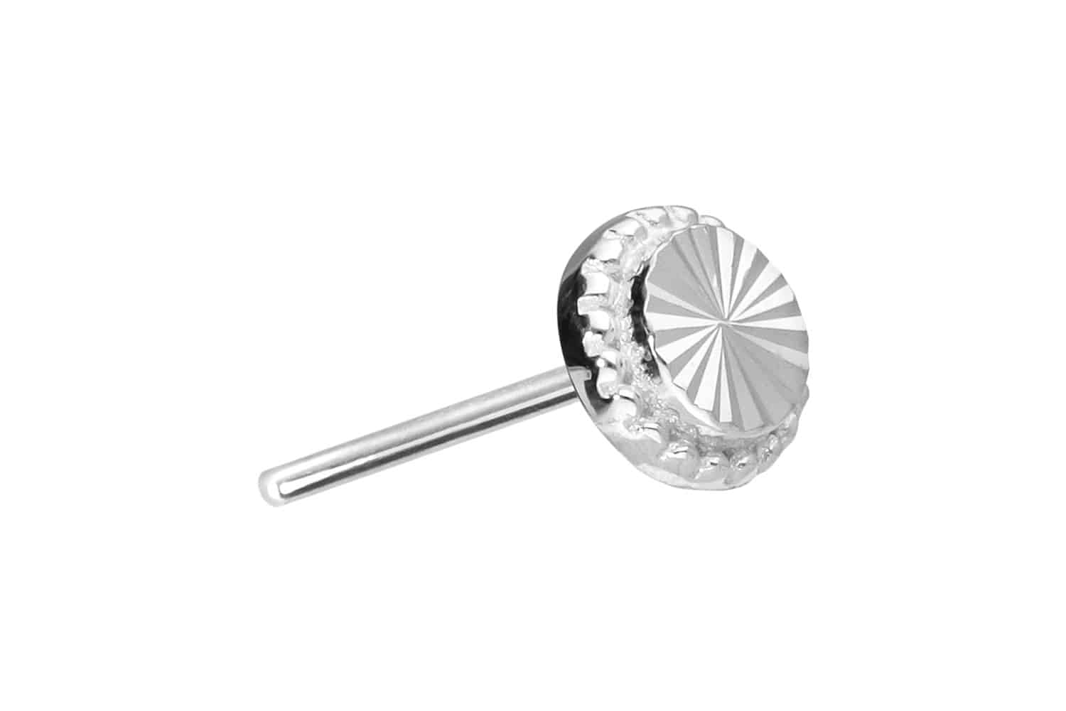 14 Karat Gold Aufsatz mit Titan Push Pin DISC von Piercingline
